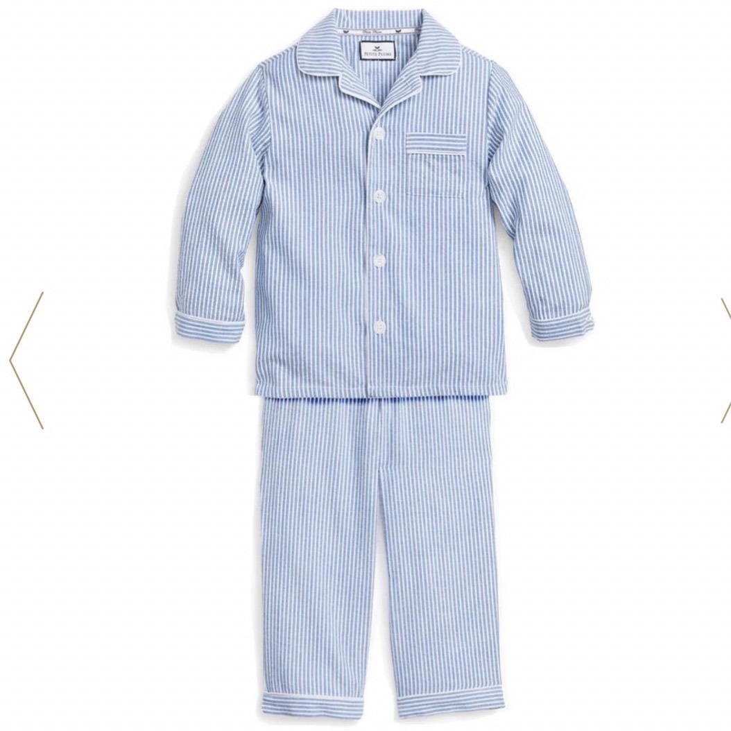 Petite Plume Boys French Blue Seersucker Pajama Set Size 14 Spjbss114 New